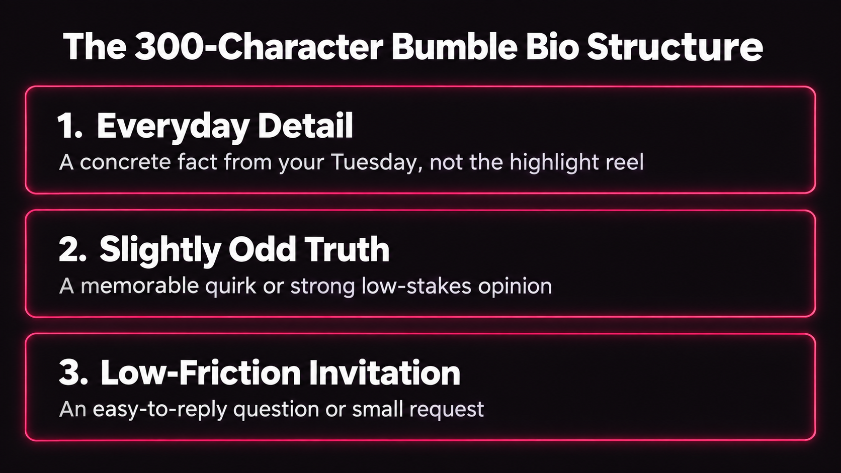 The 300-Character Bumble Bio Structure